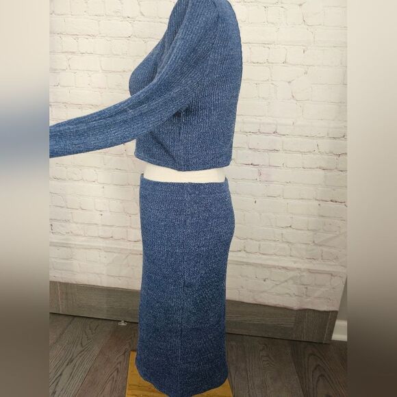 Revolve Toby Heart Ginger Anja Ribbed Skirt Set | Blue | Size 6 | NWT - Picture 3 of 12
